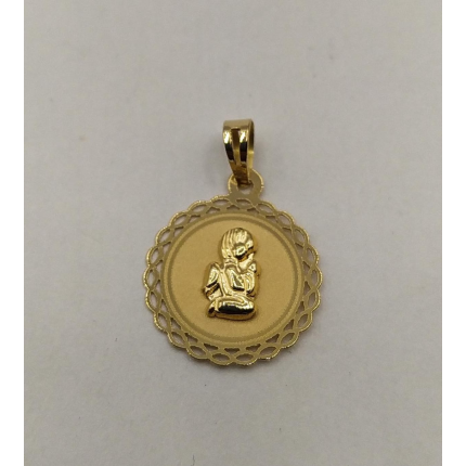 MEDALHA OURO AMARELO 19K