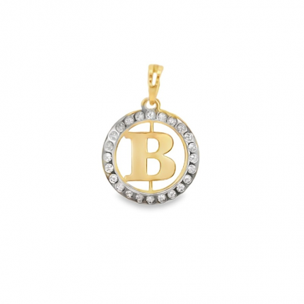 MEDALHA BICOLOR OURO 19K REDONDA