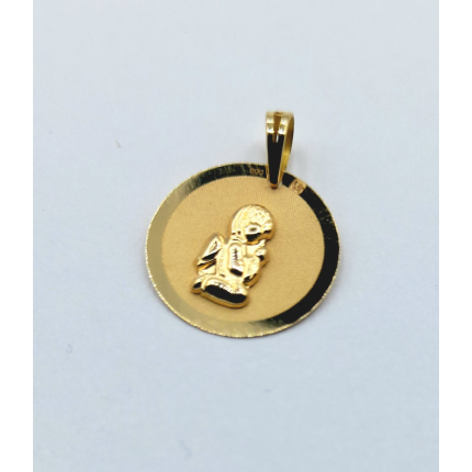 MEDALHA OURO AMARELO 19K