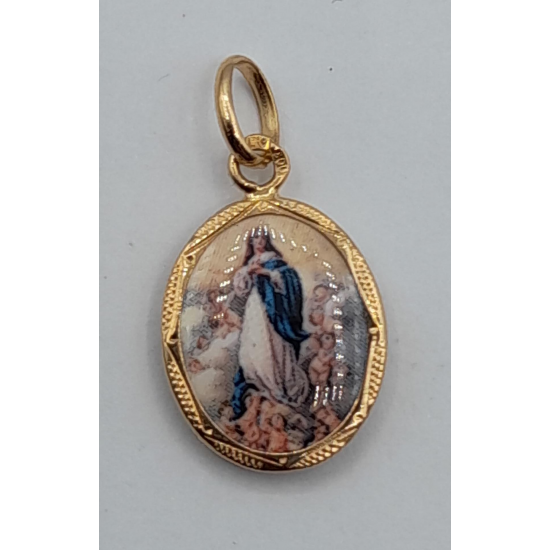 MEDALHA OURO AMARELO 19K