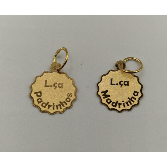 MEDALHA OURO AMARELO 19K