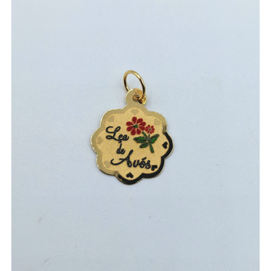 MEDALHA OURO AMARELO 19K DIZERES ONDULADA
