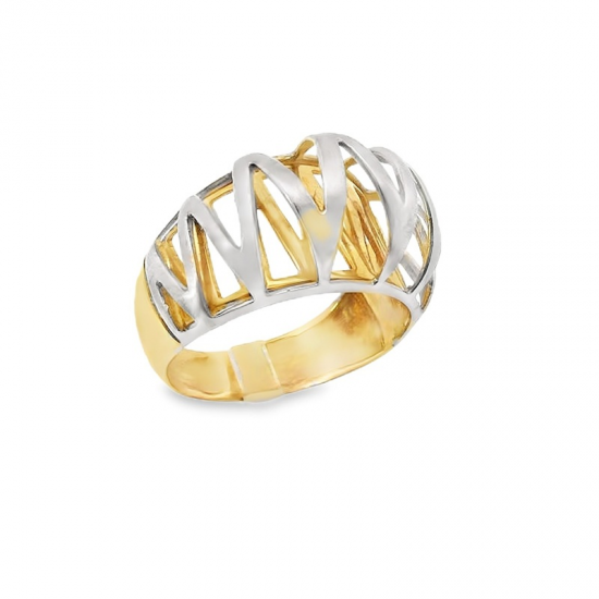 ANEL BICOLOR OURO 19K