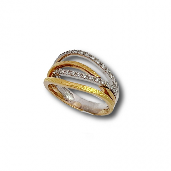 Anel Bicolor Ouro 19k Anel Bicolor Ouro 19k