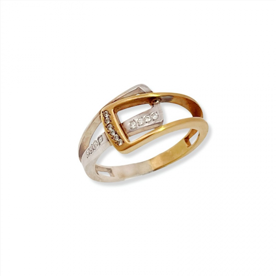 ANEL BICOLOR OURO 19K