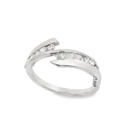 ANEL OURO BRANCO 19K