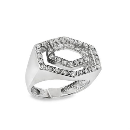 Anel Ouro Branco 19k Anel Ouro Branco 19k