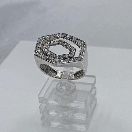 Anel Ouro Branco 19k Anel Ouro Branco 19k