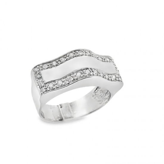 Anel Ouro Branco 19k Anel Ouro Branco 19k