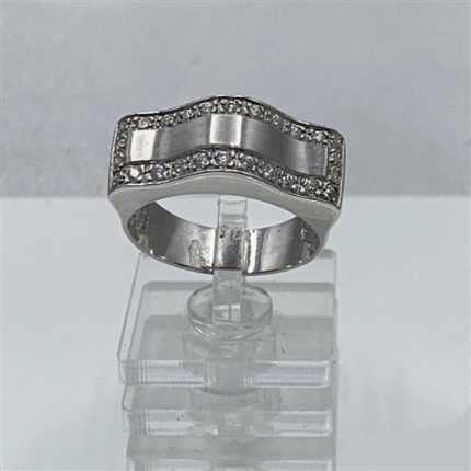 Anel Ouro Branco 19k Anel Ouro Branco 19k