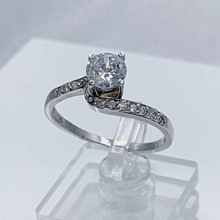 Anel Ouro Branco 19k Anel Ouro Branco 19k