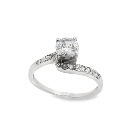 ANEL OURO BRANCO 19K