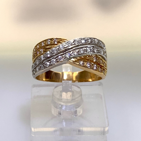 ANEL BICOLOR OURO 19K ANEL BICOLOR OURO 19K
