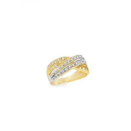 ANEL BICOLOR OURO 19K
