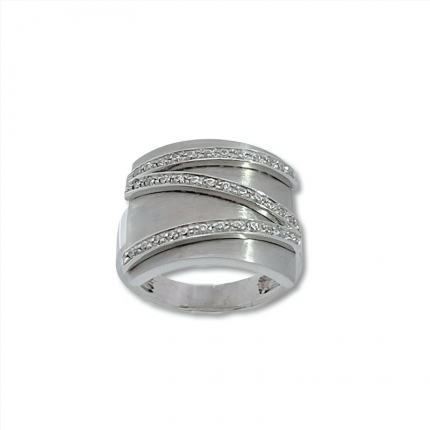 ANEL OURO BRANCO 19K