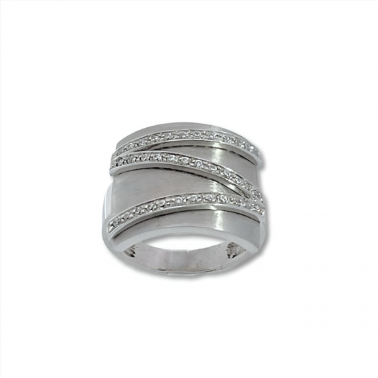 ANEL OURO BRANCO 19K