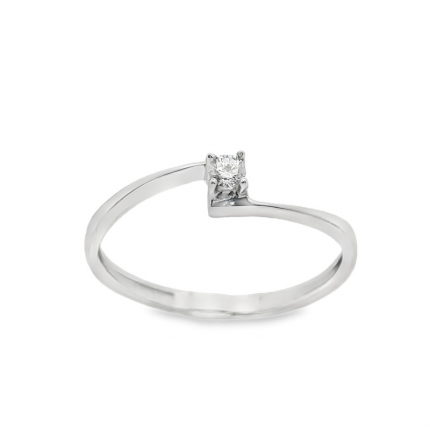 ANEL OURO BRANCO 19K