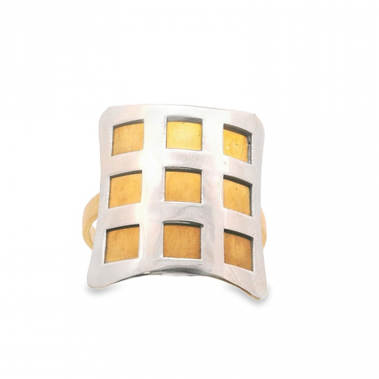 ANEL BICOLOR OURO 19K