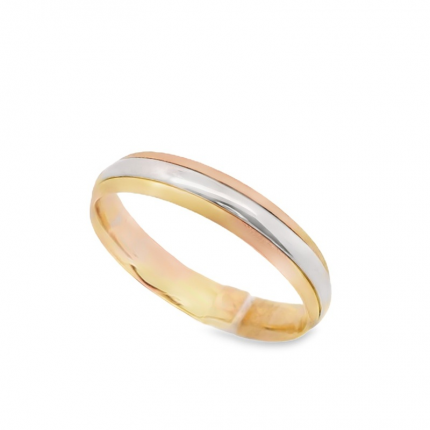 ALIANÇA BICOLOR OURO 19K