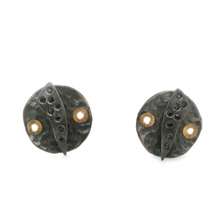 BRINCOS PRATA COM OURO 9K