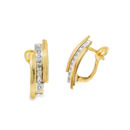 BRINCOS BICOLOR OURO 19K