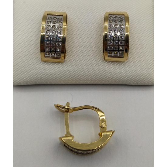 BRINCOS BICOLOR OURO 19K