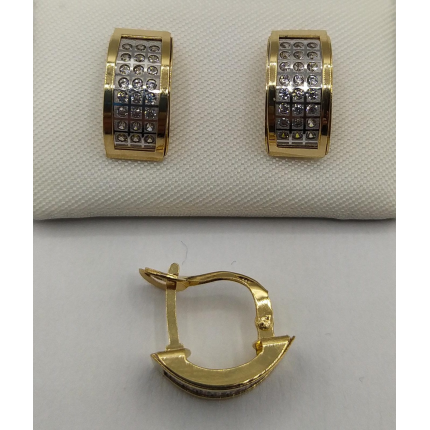 BRINCOS BICOLOR OURO 19K