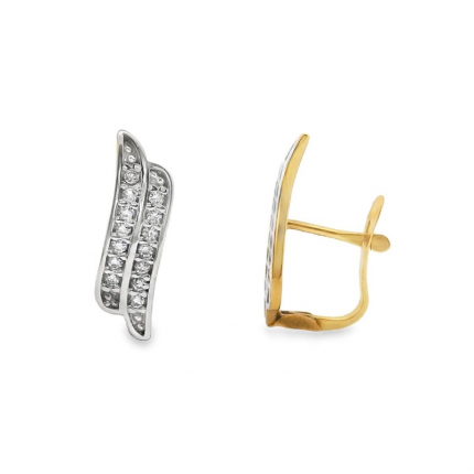 BRINCOS BICOLOR OURO 19K