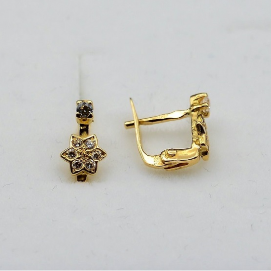 BRINCOS OURO AMARELO 19K CRIANÇA