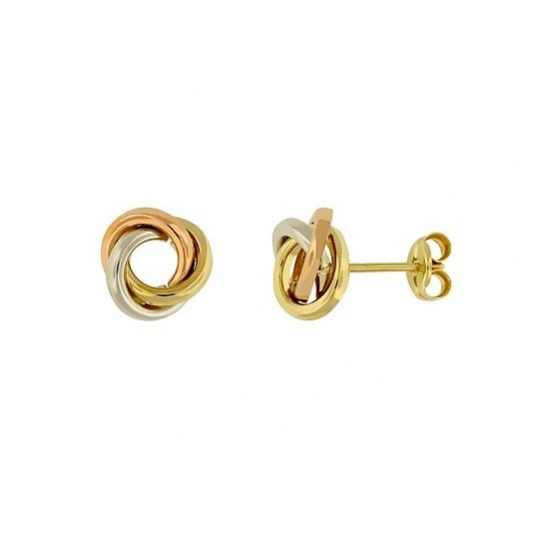 BRINCOS OURO TRICOLOR 19K BRINCOS OURO TRICOLOR 19K