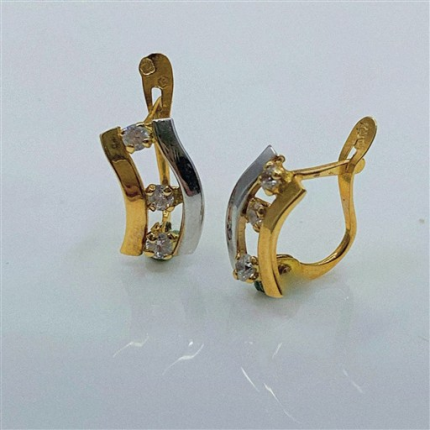 BRINCOS BICOLOR OURO 19K