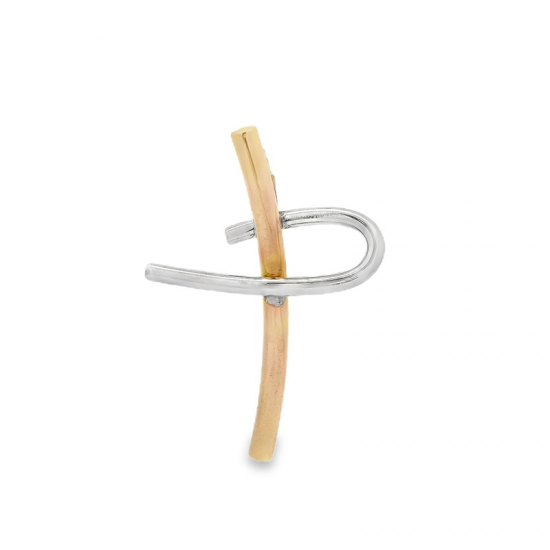 CRUZ BICOLOR OURO 9K
