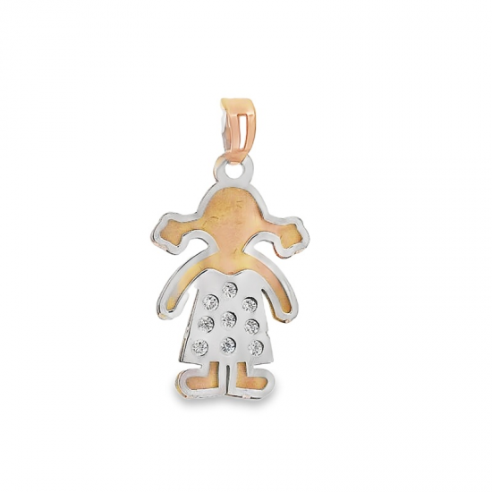 MEDALHA BICOLOR OURO 9K