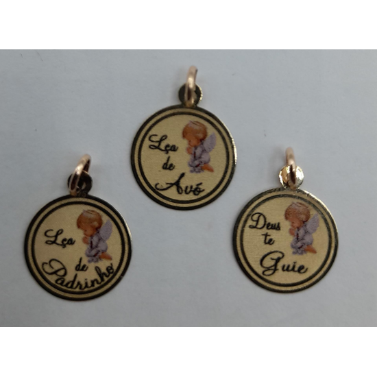 MEDALHA OURO AMARELO 9K DIZERES REDONDA MEDALHA OURO AMARELO 9K DIZERES REDONDA