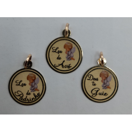 MEDALHA OURO AMARELO 9K DIZERES REDONDA