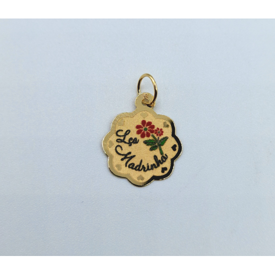 MEDALHA OURO AMARELO 9K DIZERES ONDULADA MEDALHA OURO AMARELO 9K DIZERES ONDULADA