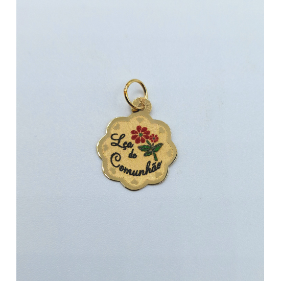 MEDALHA OURO AMARELO 9K DIZERES ONDULADA MEDALHA OURO AMARELO 9K DIZERES ONDULADA
