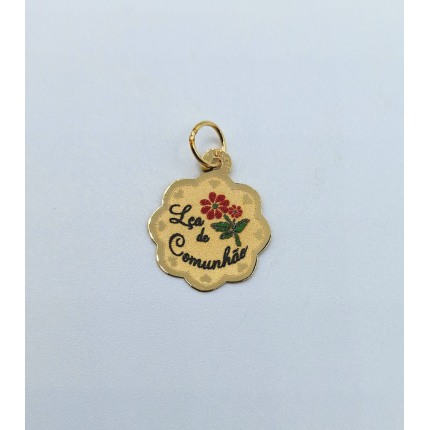 MEDALHA OURO AMARELO 9K DIZERES ONDULADA MEDALHA OURO AMARELO 9K DIZERES ONDULADA