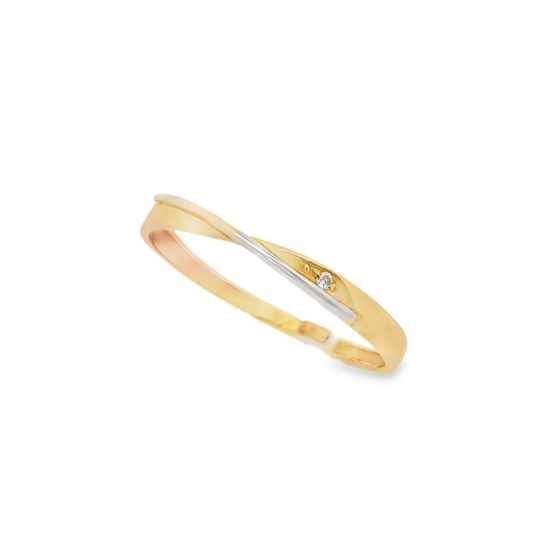 ANEL OURO BICOLOR 9K