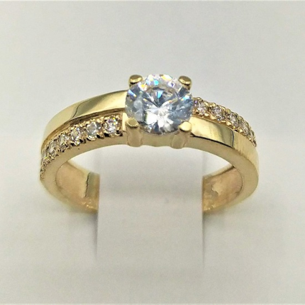 ANEL SOLITÁRIO OURO 9K