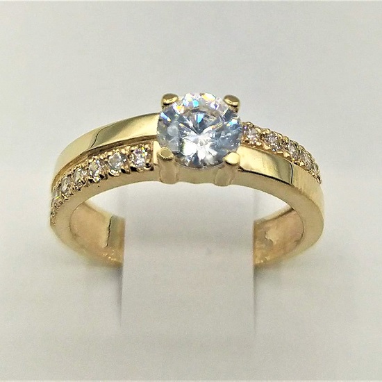 ANEL SOLITÁRIO OURO 9K