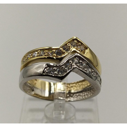 ANEL BICOLOR OURO 9K