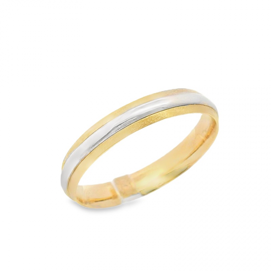 ALIANÇA BICOLOR OURO 9K