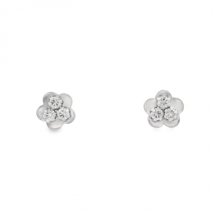 BRINCOS OURO BRANCO 9K