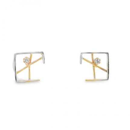 BRINCOS OURO BICOLOR 9K BRINCOS OURO BICOLOR 9K