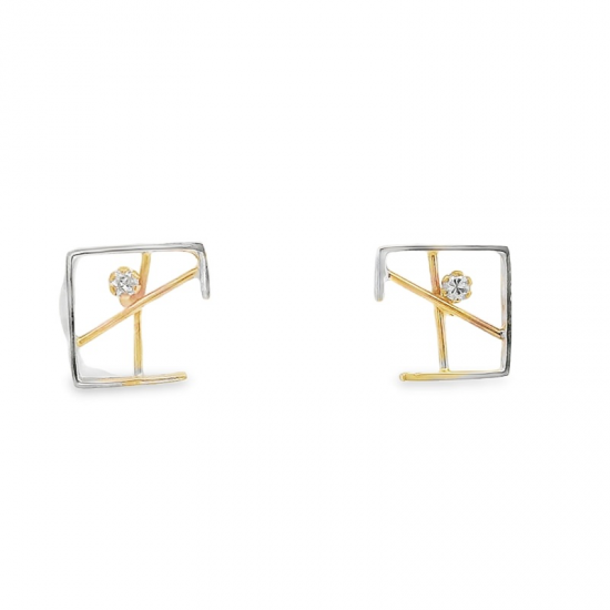 BRINCOS OURO BICOLOR 9K