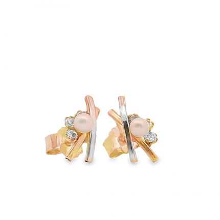 BRINCOS OURO BICOLOR 9K BRINCOS OURO BICOLOR 9K