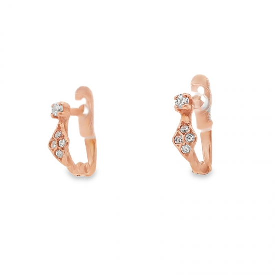 Brincos Ouro Rose Gold 9k