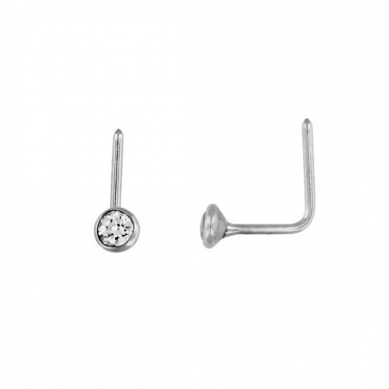 PIERCING NARIZ OURO BRANCO 9K