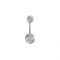 PIERCING UMBIGO OURO BRANCO 9K